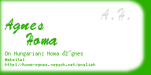 agnes homa business card